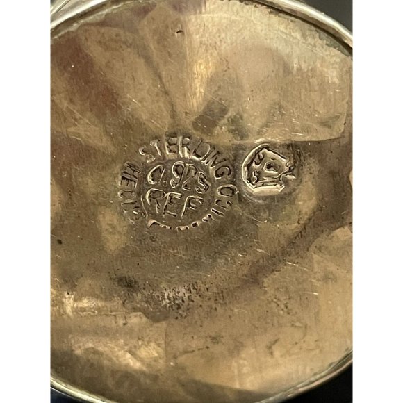 Mexican Sterling Silver Overlay Salt & Pepper Shaker Set, Mid-Century NOS - Picture 8 of 9